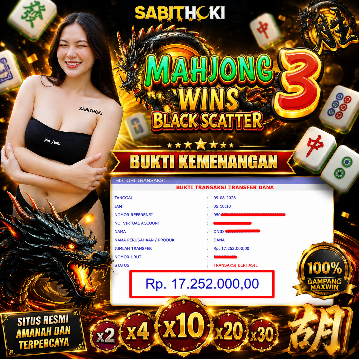 Selamat Kepada Member setia SABITHOKI telah WD RP. 17.252.000,-